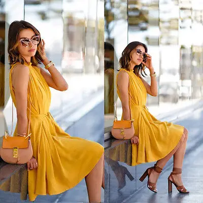 Women Summer Sundress Casual Sleeveless Beach Short Mini Dress | Женская одежда