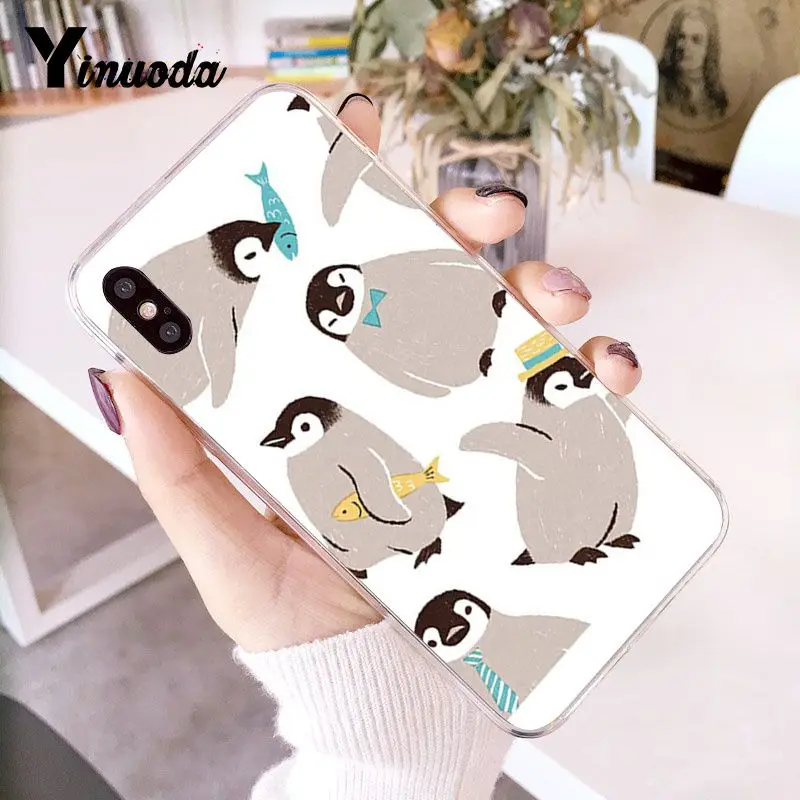 Милый мягкий чехол для телефона с милым пингвином фото на заказ iphone 12 8 7 6 6S Plus X XS MAX