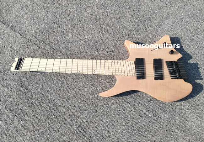 Musoo brand 8 струн fanned fret безголовая электрогитара|electric guitar with tremolo|fanned fretheadless electric |