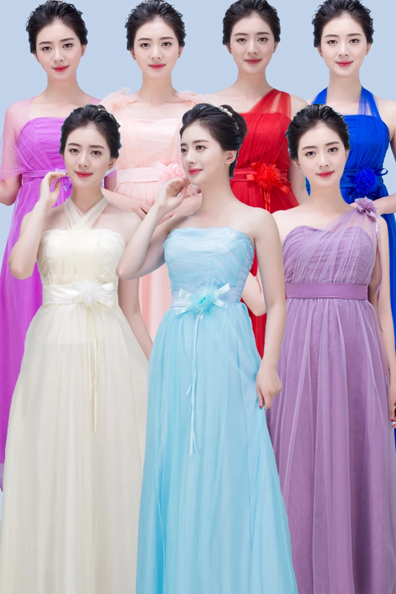 

DIY Light Champagne Bridesmaid Dress 10 colors fashion styles Bridesmaid Dresses S1848 Red White Blue Purple Pink
