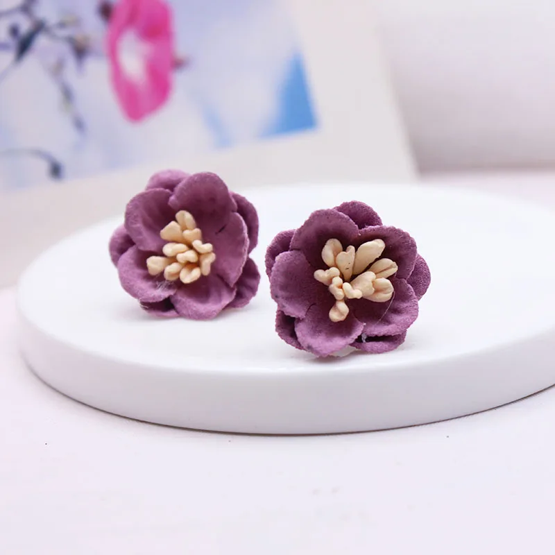 Женские серьги-гвоздики летние простые серьги с большим цветком 2019 - купить по