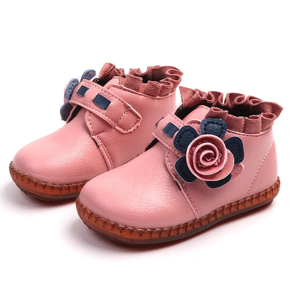 Детские теплые ботинки Martin с цветочным принтом для мальчиков и девочек детская