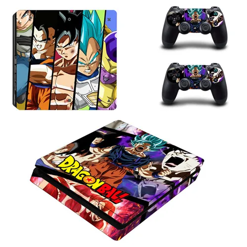 YSP4S-3375 Dragon Ball Z Super Son Goku PS4 тонкая наклейка для кожи виниловая наклейка для консоли Playstation 4 и 2 контроллера PS4 тонкая наклейка для кожи - Цвет: YSP4S-3375