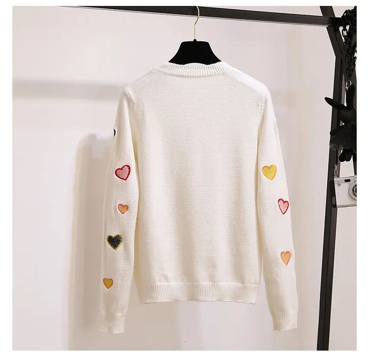 Женский Повседневный свитер NiceMix вязаный пуловер в стиле Харадзюку с вышивкой