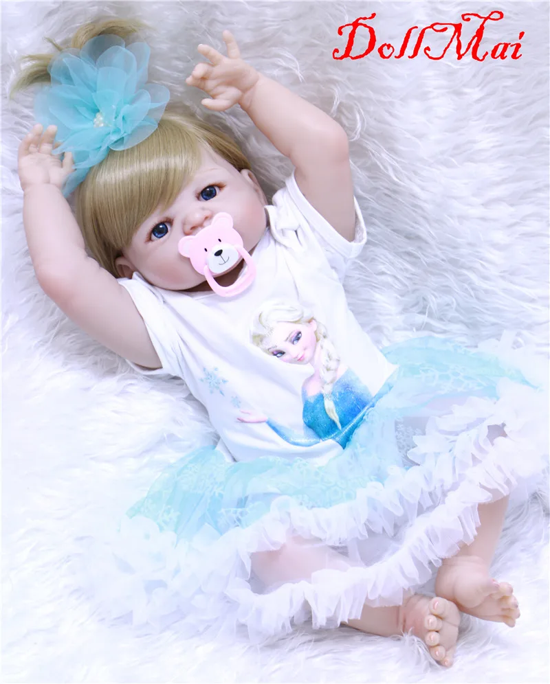 DollMai 55 см мягкие силиконовые куклы Reborn реалистичные детские 22 &quotсиликоновые Reborns