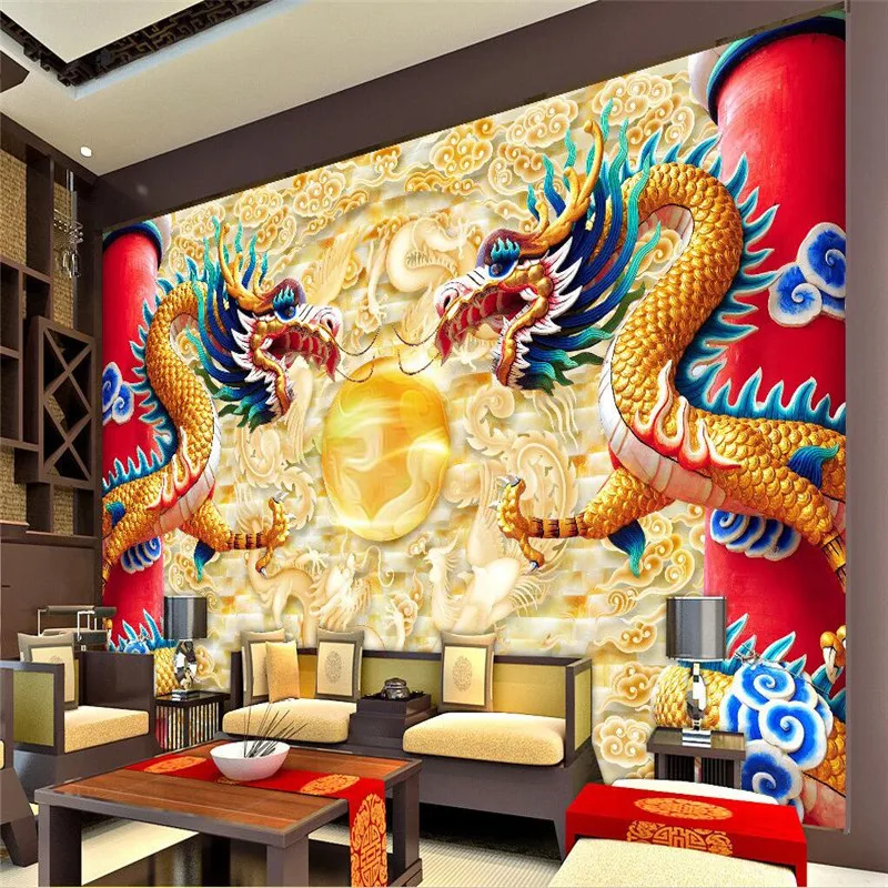 Большой фотообои на заказ размер фоновая фотография китайский дракон искусство
