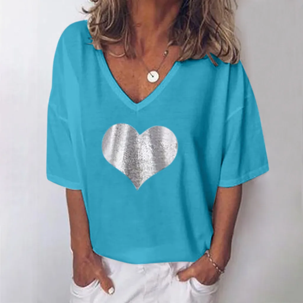 

Women Ladies Summer T shirts Women Summer Short Sleeve Loose Casual Plus Size Solid Color T-shirts T Shirt Tees Clotning