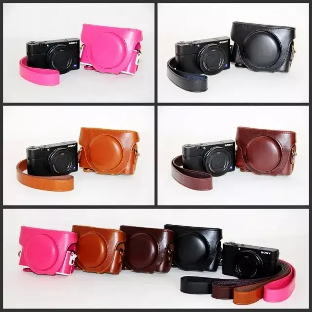 Кожаный чехол сумка для камеры SONY Cyber shot DSC RX100III RX100MIII RX100IV RX100V|pouch material|pouch clutchpouch thong