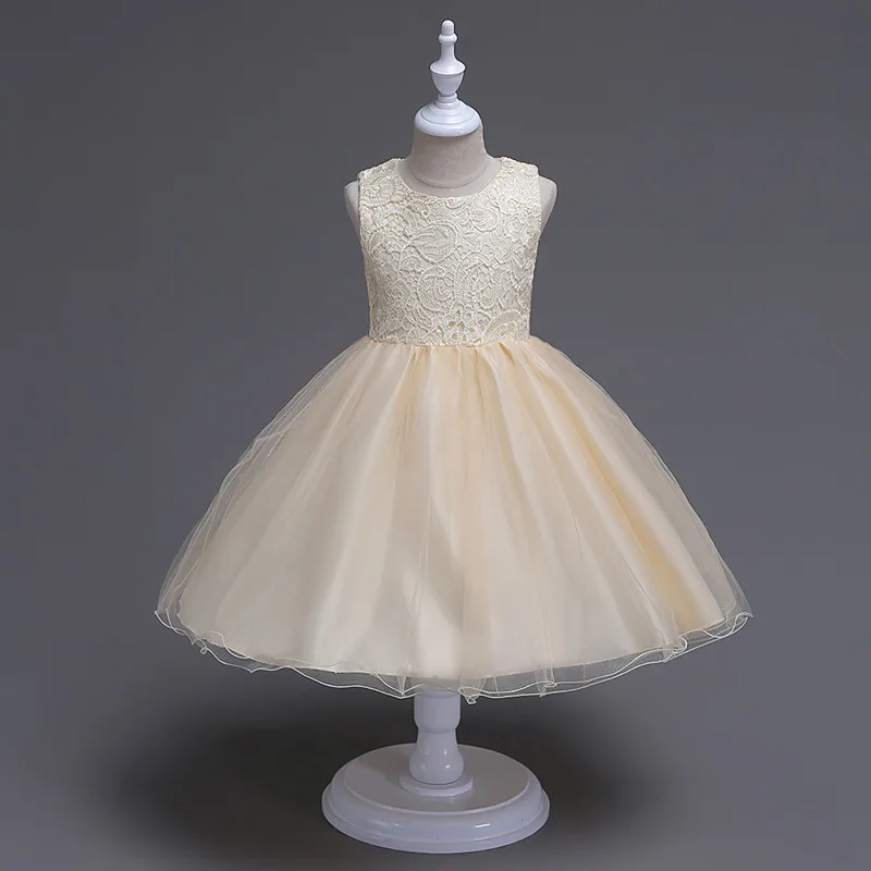 2019New pattern party dress for kids gir Stage performance Wedding presiding Sleeveless Backless Medium and small children | Детская