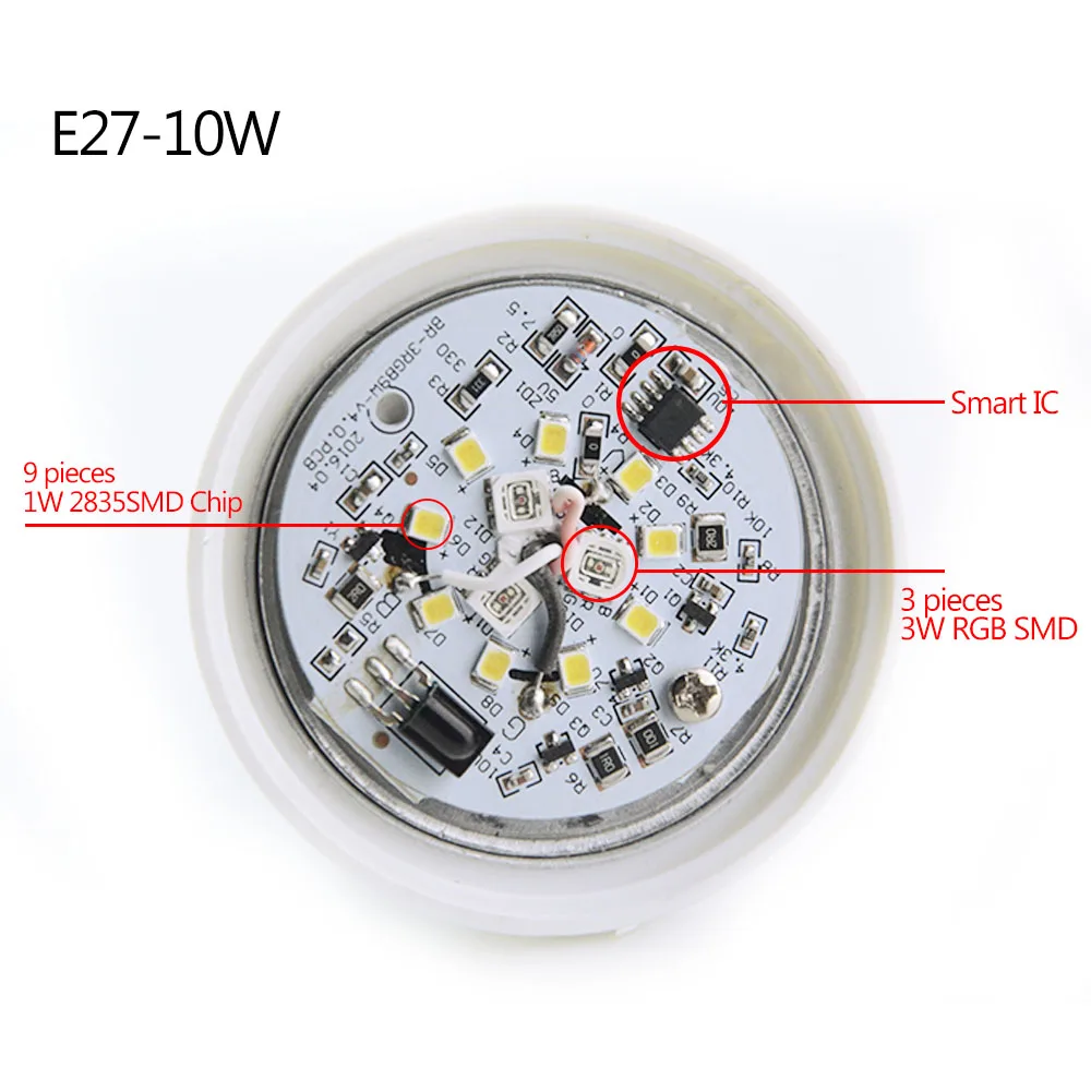 E27 LED 5 Вт 10 RGBW диммируемая лампа AC 85 в-265 в светодиодные лампы Ночник для украшения