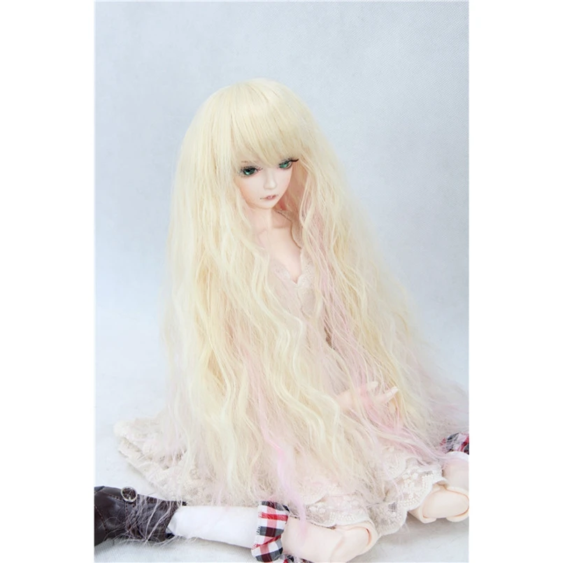 BJD длинный парик блонд и розовый для 1/6 1/3 24 &quot1/4 17&quot высокий SD MSD DK DZ AOD DD YOSD VOLKS