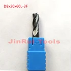 1 шт. 8 мм D8 * 20 * D8 * 60 HRC45 3 Флейты Твердосплавные Концевые Фрезы с ЧПУ фрезы фрезерные инструменты нож fresa