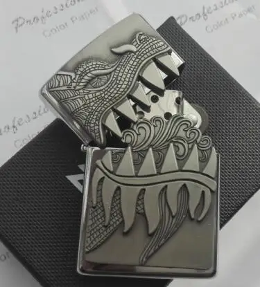 Золотой и серебряный металлический ветронепроницаемый керосиновый Зажигалка