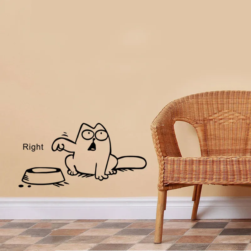 Забавный мультяшный Кот виниловые наклейки на окно автомобиля акселератор стену