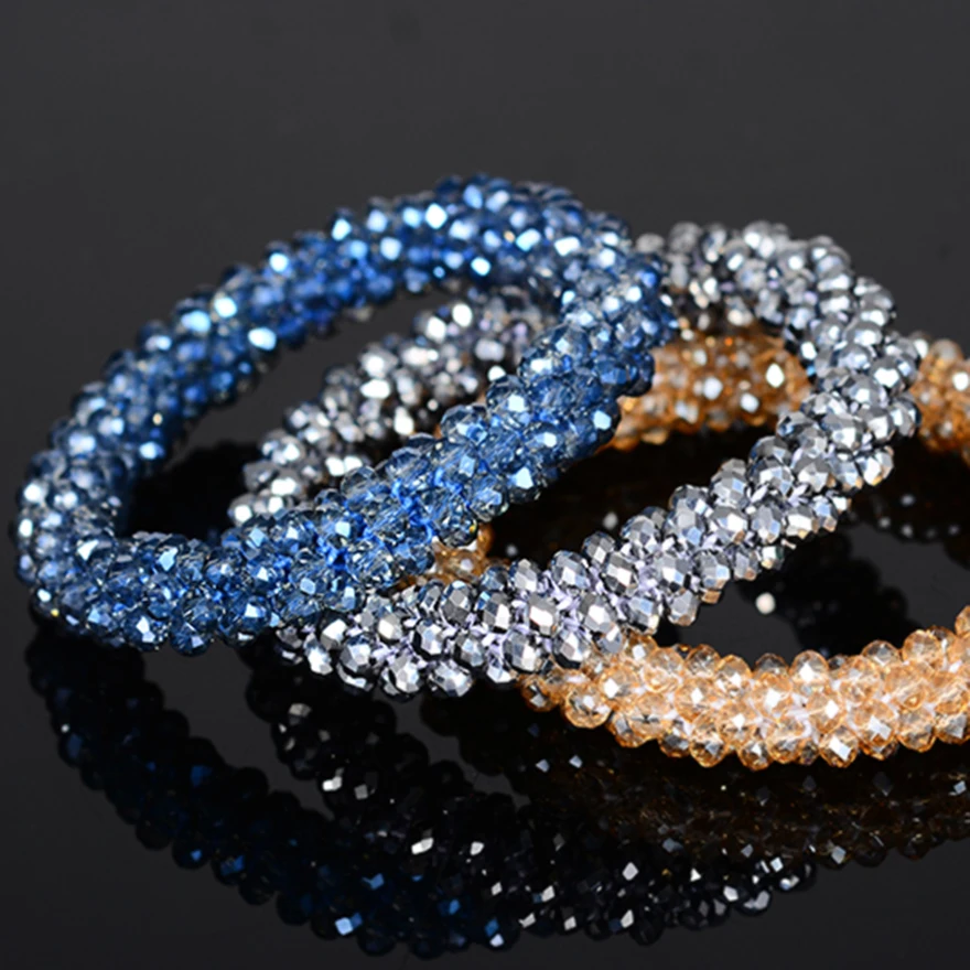 Резинка для волос Женская Molans с серебристыми бусинами