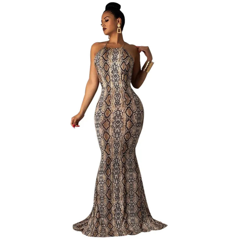 Для женщин пикантные тонкие бретельки под змеиную кожу женское платье без
