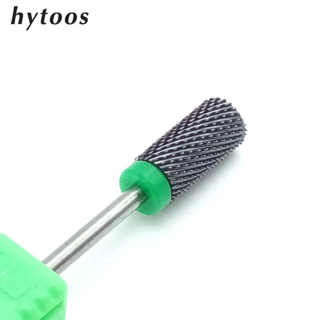 A0713T-CBlack HYTOOS 1 шт. сверла для ногтей 3/3" вращающиеся керамические заусенцы маникюрные наконечники электрические аксессуары для сверления ногтей керамические резаки инструменты для напильников - Цвет: A0713T-CBlack