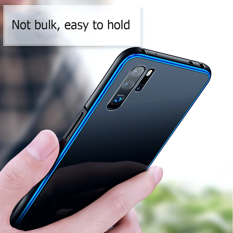 Роскошный чехол из закаленного стекла для Huawei P30 Pro авиационная металлическая