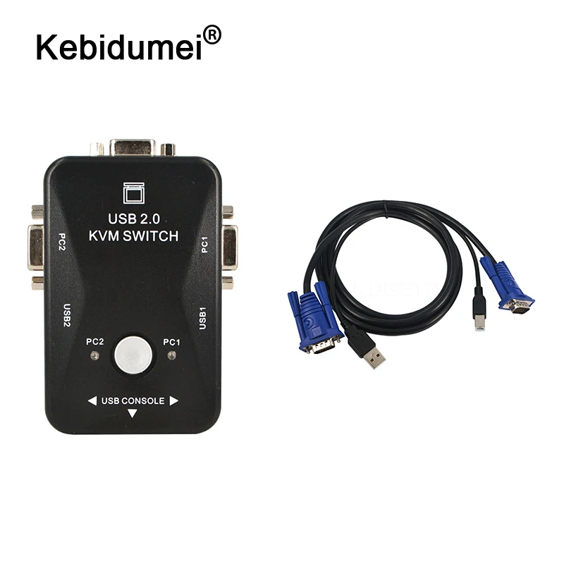 Kebidumei 1 компл. USB 2 0 порта KVM переключатель разделитель для монитора видео + шт. VGA 15Pin