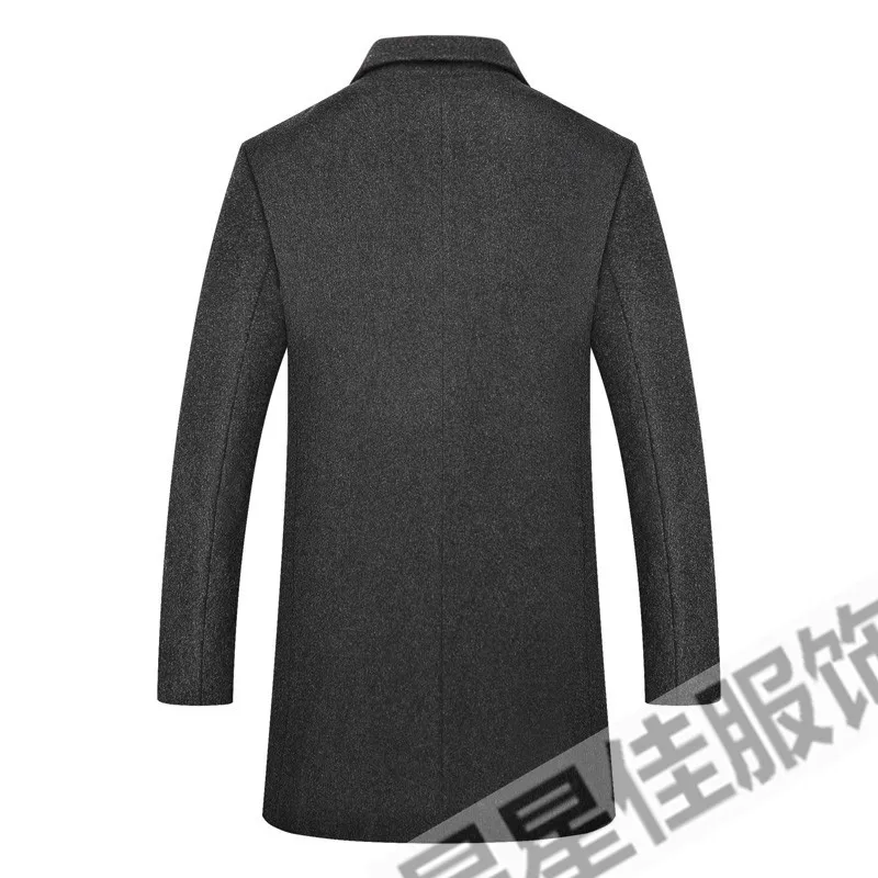 10XL 8XL 6XL 5XL зимнее длинное шерстяное пальто для мужчин с отложным воротником из смесовой шерсти Peacoat мужские повседневные шерстяные классические пальто высокого качества