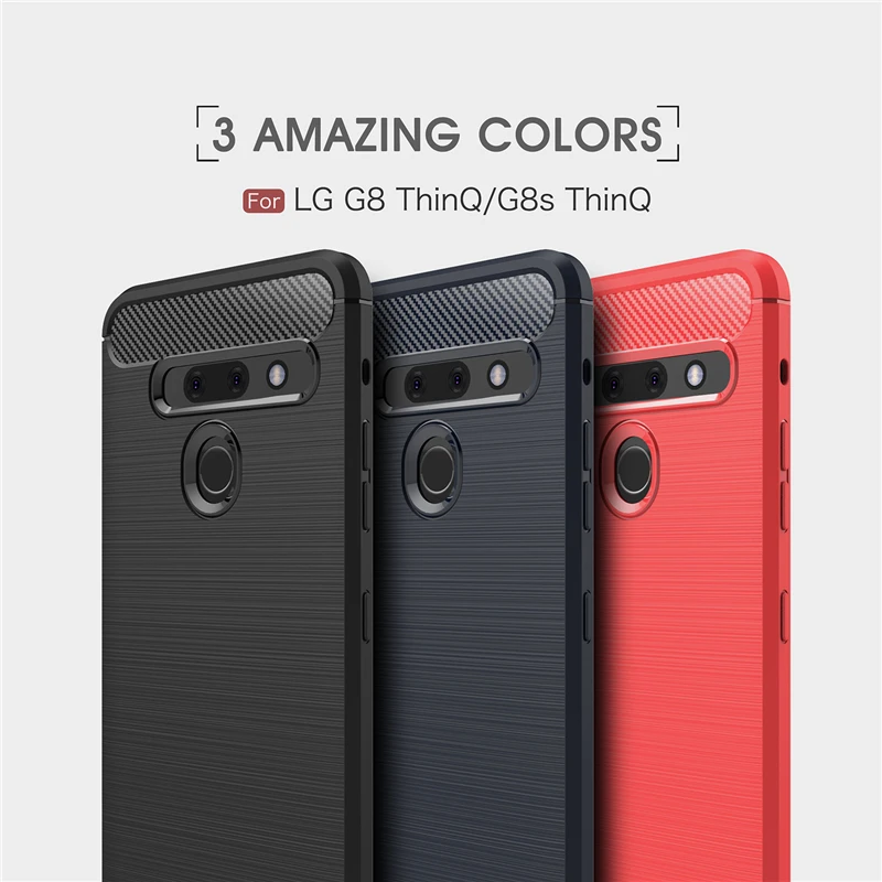 Чехол для LG G8 Модный чехол из углеродного волокна ThinQ/G8 силиконовый резиновый ThinQ 6