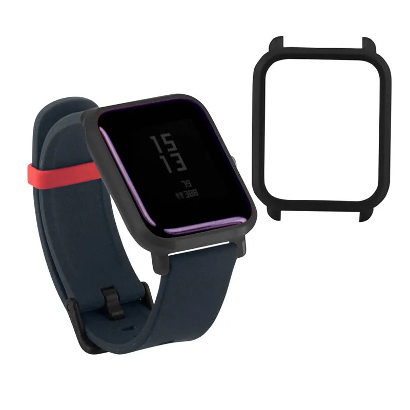 Black Цветной чехол для Xiaomi Huami Amazfit Bip Bit Молодежные часы жесткий пластиковый корпус защитный чехол для Xiaomi Huami Pc Рамка - Цвет: Black