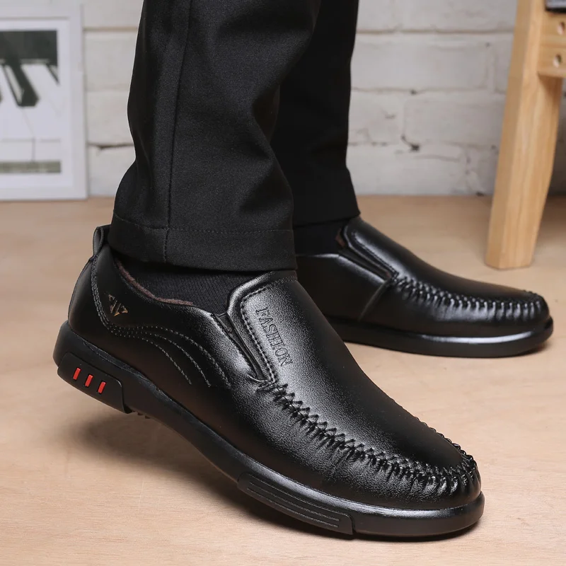 new Men Casual Shoes winter warm leisure leather shoes men Walking Footwear sneakers man With Fur Plus Trainers chaussure homme | Обувь