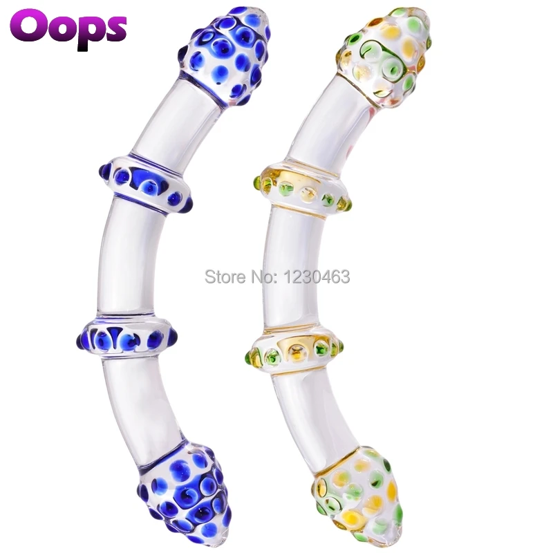 Стеклянный фаллоимитатор с двойной головкой G Spot стимуляторы Кристалл