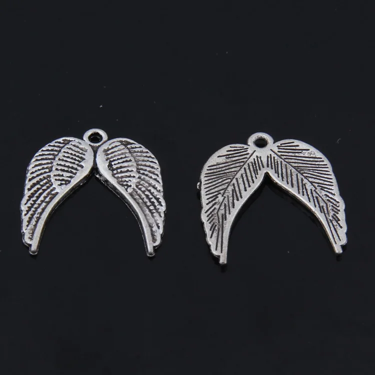 

30 Pieces/lot Wing 21x19mm Silver Charms pendant Free Shipping Retro Jewelry For Bracelet Necklace