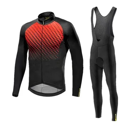 Для велоспорта Mavic Jersey Pro Team тонкие длинные рукава велосипедные Джерси MTB одежда Ropa Ciclismo костюмы 9D гелевые брюки - Цвет: Jersey and BIB Pants
