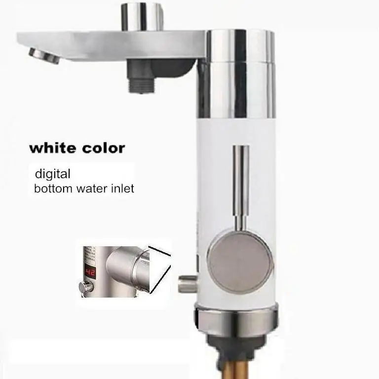 white low in digital 3.5kW водонагреватель мгновенный Электрический водонагреватель без резервуара для ванной комнаты Душ кухонная раковина боковой Нижний Вход ЕС вилка - Цвет: white low in digital