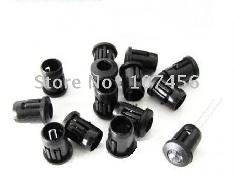 

100pcs 10mm Plastic Black LED Cover Clip Holder Display