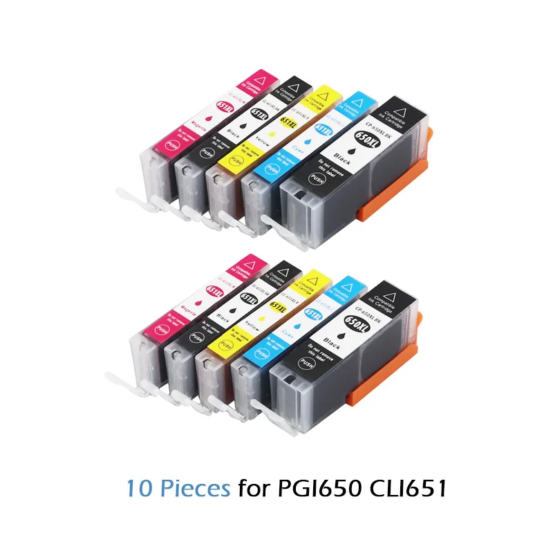 10 шт. PGI 650 CLI 651 совместимые чернильные картриджи для Canon Pixma MG6360 MG7160 IP7260 iX6860 iP8760 MX726