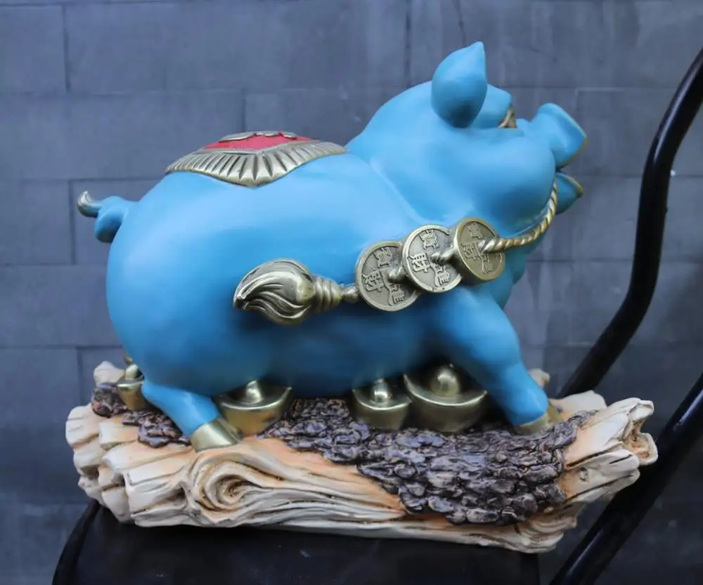 10.6 inches pure brass Chinese Zodiac auspicious Feng shui Wealth Animal Pig hog statue Bronze Decoration Home Gift Statue | Дом и сад