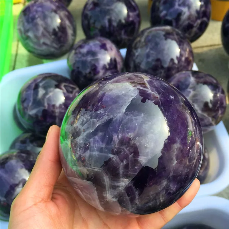 

home decor natural dream amethyst quartz gemstone crystal sphere reike healing chevron crystal gemstone ball feng shui wholesale