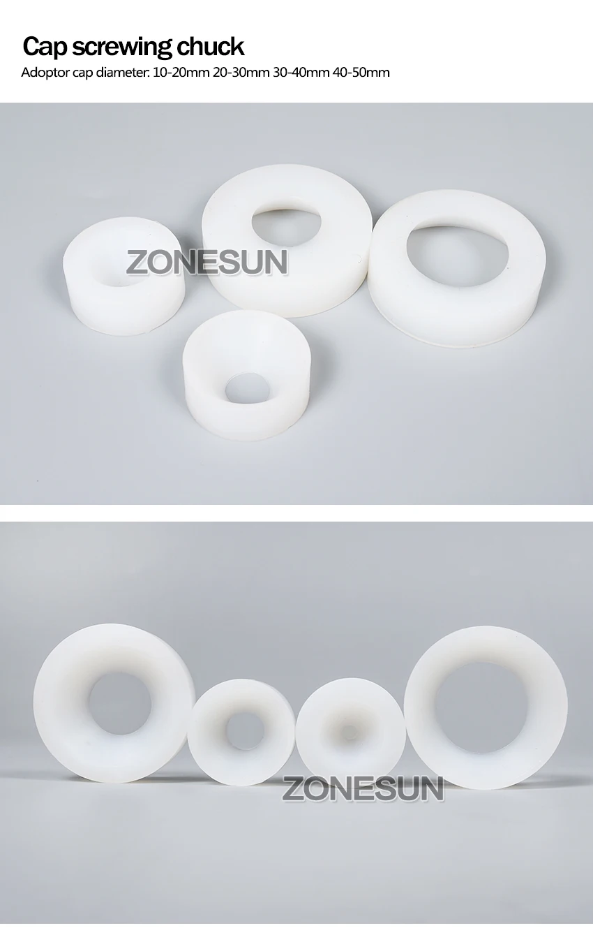 ZONESUN крышка завинчивания патрон, флакон крышка приёмник крышки пинг машина, силиконовая крышка пинг патрон, 10-50 мм, анти-износ