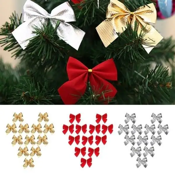 12 шт. Рождественский галстук с рисунком дерева на бант украшения Висячие