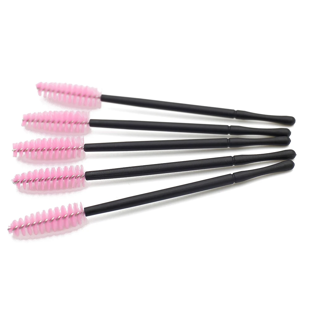 light pink 50 шт., силиконовая одноразовая щетка для ресниц, расческа, тушь для ресниц, палочка для наращивания ресниц, индивидуальный аппликатор для женщин, инструмент для макияжа - Handle Color: light pink