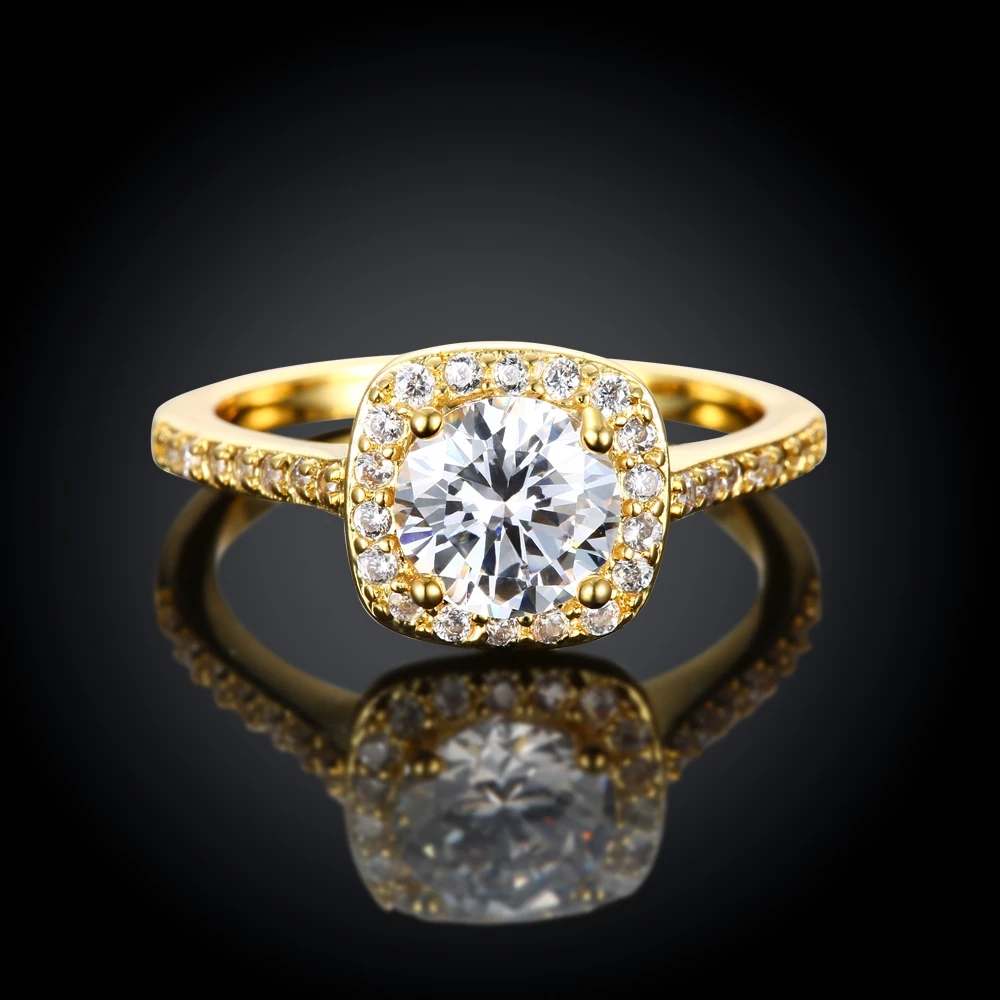 Обручальные кольца золотого цвета для женщин квадратные украшения Bague Bijoux Femme