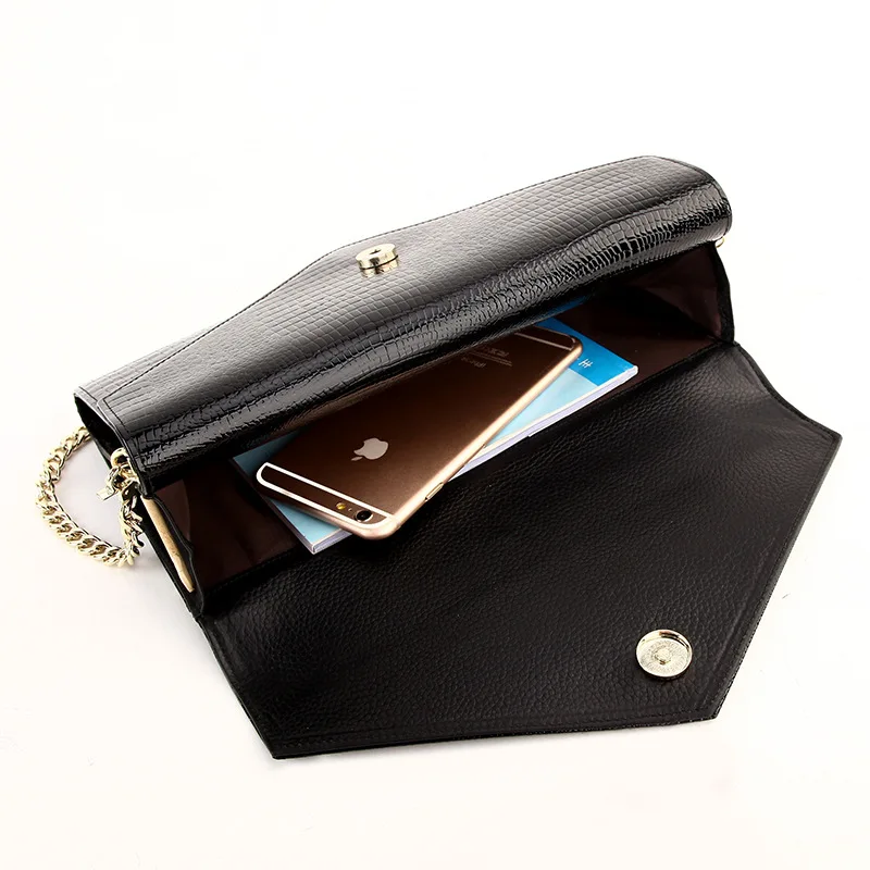 Женская сумка-клатч из натуральной кожи с тиснением под крокодила | Багаж и сумки