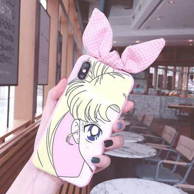 As shown in Redmi note 7 pro милый 3D чехол для телефона с бантом Сейлор Мун для Xiaomi 8/8se/mi9/9se/redmi note 6/redmi 7 задняя крышка с кроличьими ушками - Цвет: As shown in