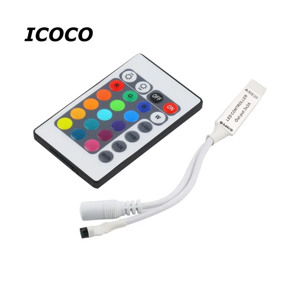 Мини 24Key ИК портативный пульт дистанционного управления для SMD3528 SMD5050 RGB