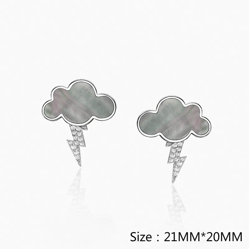 Новые облака грома медные серьги с шипами из серебра 925 высокого качества, персонализированные женские прелести, изысканные ювелирные изделия, подарки.