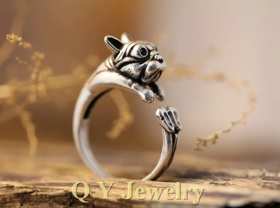 Fei Ye Paws винтажное античное французское кольцо с дизайном бульдог Anel Симпатичный