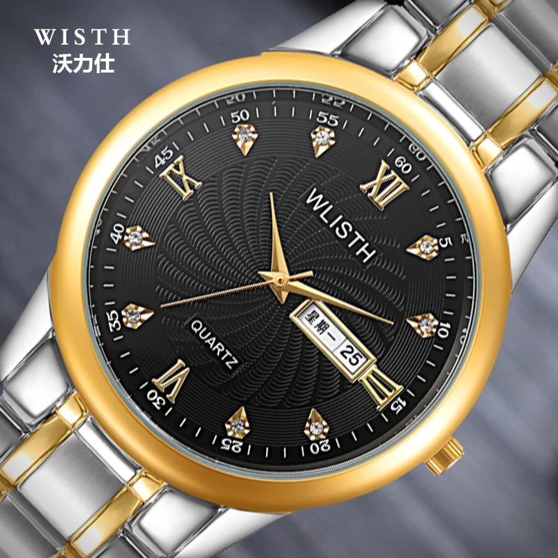 Часы наручные WLISTH Мужские кварцевые брендовые Роскошные полностью из