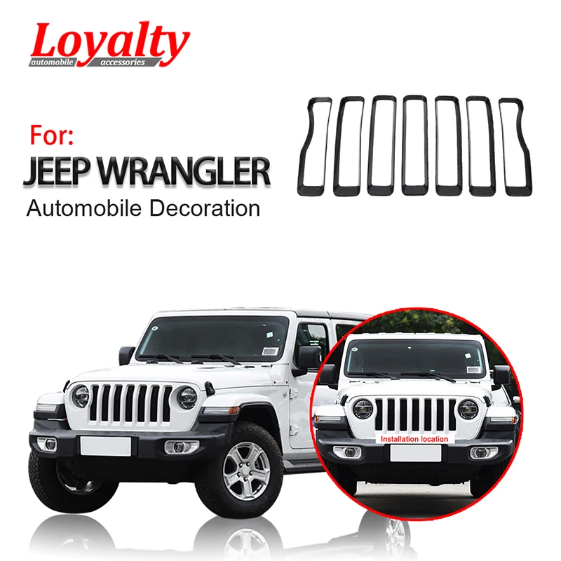 Лояльности для Jeep Wrangler JL 2018 2019 передняя решетка Рамка внешний чехол накладка из