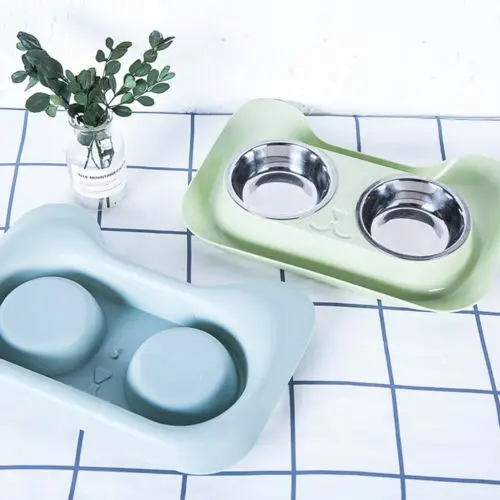 Pet Нескользящие корма из микрофибры кормушка для собак кошек Еда воды двойной
