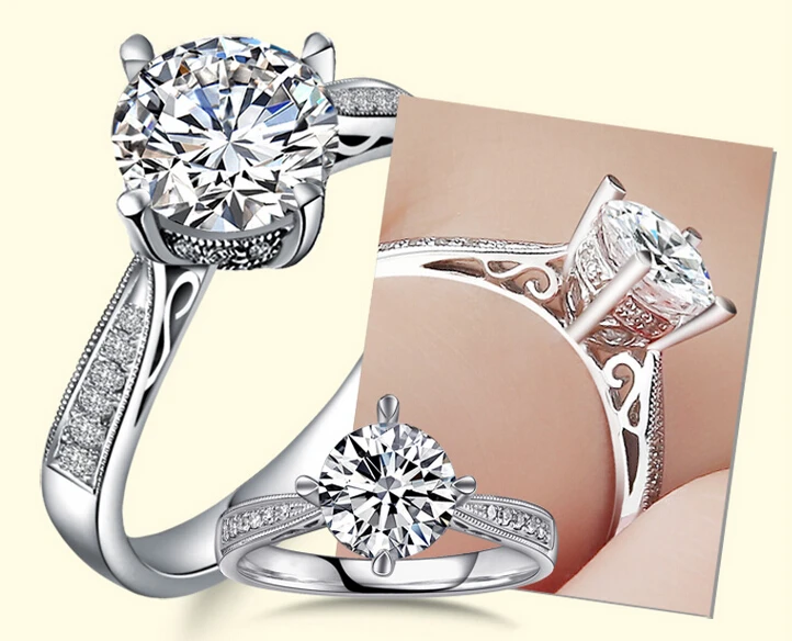 Choucong Wieck Noble Lady 925 Sterling Silver Clear AAA CZ Simulated stones Engagement Wedding Band Rings For Women Size 4-10 | Украшения и