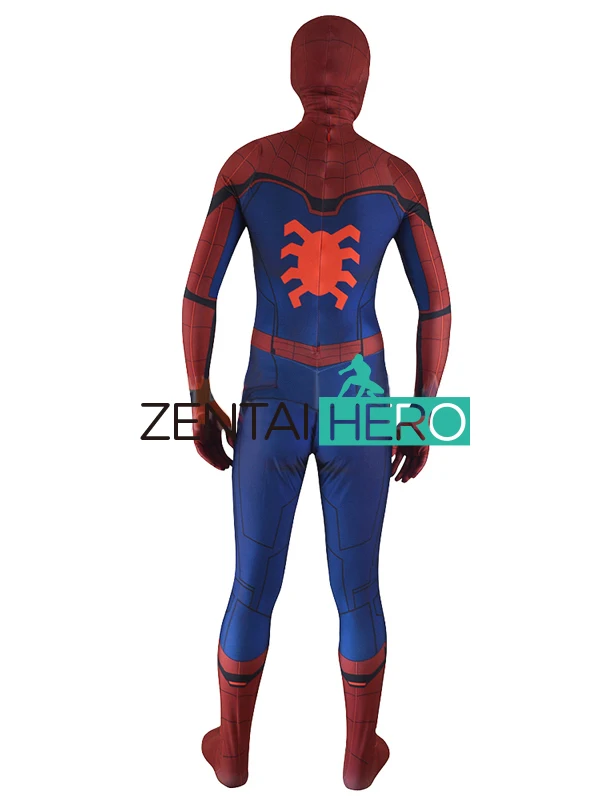 ZentaiHero 2017 костюм Человека-паука с 3D принтом Косплей Костюм зентай домашний на