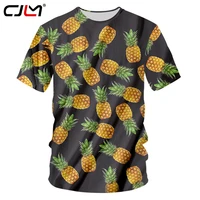 cjlm men tshirts black 2018 summer tops tees hip hop short sleeve casual mens tshirt 3d print fruit pineapple t shirt tee
